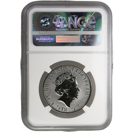 2018 1 oz British Platinum Queen’s Beast Griffin Coin NGC MS69 ER