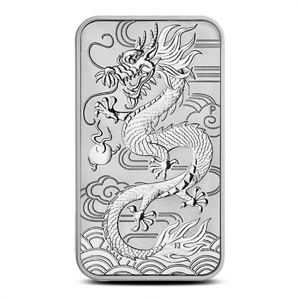 2018 1 oz Australian Rectangular Silver Dragon Coin (BU)