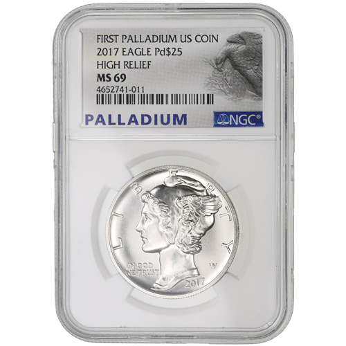 2017 1 oz American Palladium Eagle Coin NGC MS69