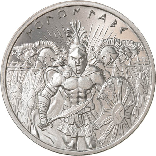 1 oz Molon Labe Silver Round (Type II, New)