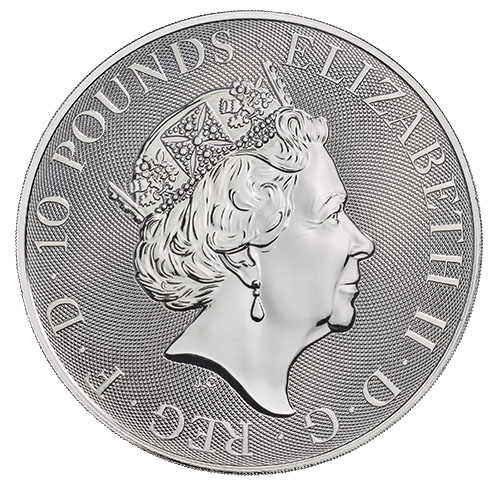 2018 10 oz British Silver Queen’s Beast Dragon Coin