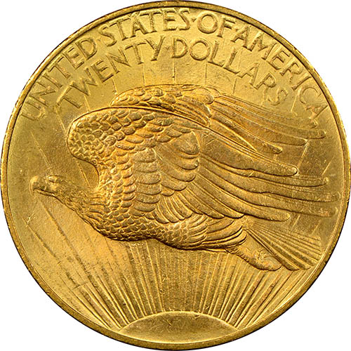 $20 Saint Gaudens Gold Double Eagle Coin “No Motto” AU