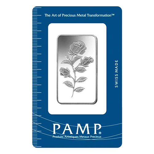 1 oz PAMP Suisse Rosa Silver Bar (New w/ Assay)