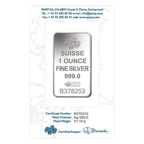 1 oz PAMP Suisse Rosa Silver Bar (New w/ Assay)