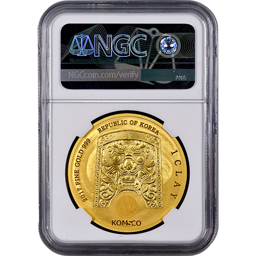 2017 1 oz South Korean Zi:Sin Gallus Gold Medal NGC MS70