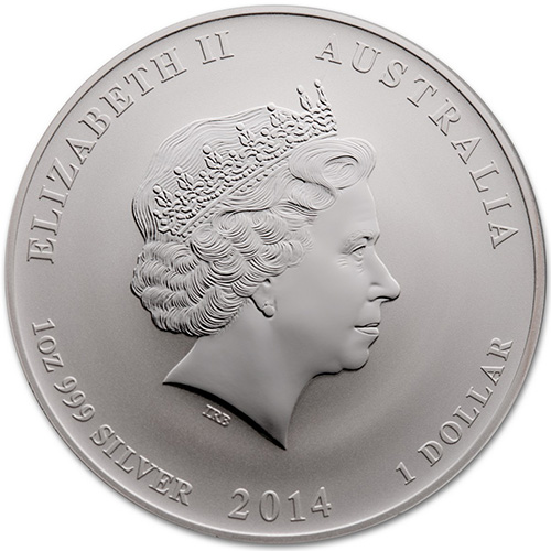 2014 1 oz Australian Silver Lunar Horse Lion Privy Coin (BU)