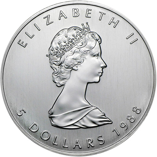 1988 1 oz Canadian Silver Maple Leaf Coin (BU)