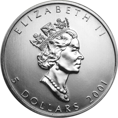 2001 1 oz Canadian Silver Maple Leaf Coin (BU)