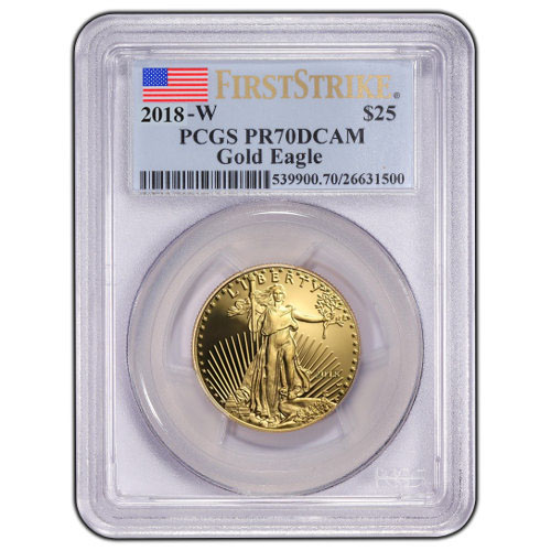 2018-W 1/2 oz Proof American Gold Eagle Coin PCGS PR70 DCAM FS
