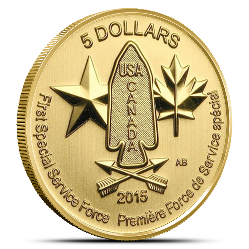 1/10 oz Canadian First Special Service Force Gold Coin (Random Year)