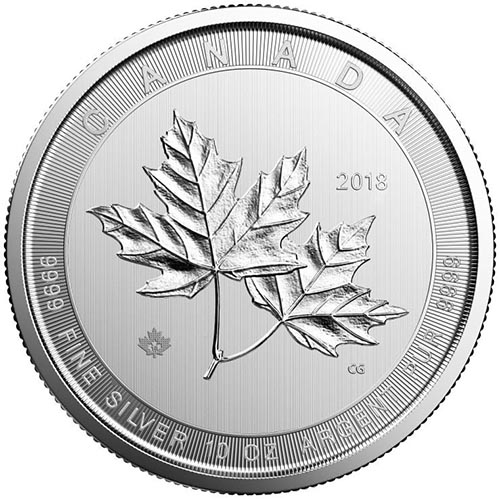 2018 10 oz Canadian Silver Magnificent Maple Leaf Coin (BU)