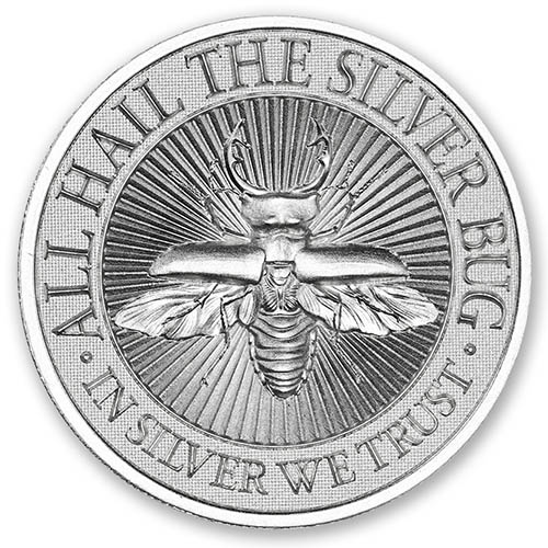 2 oz Silver Bug Stag Beetle High Relief Silver Round (New)