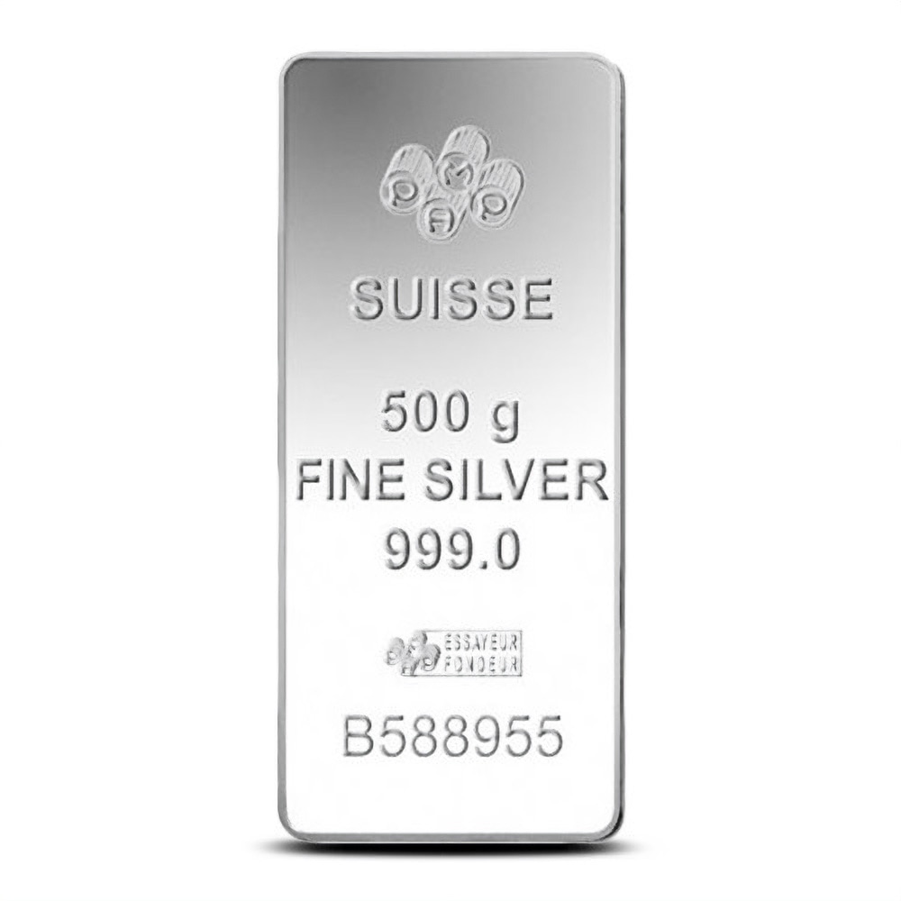 500 Gram PAMP Suisse Rosa Silver Bar (New w/ Assay)