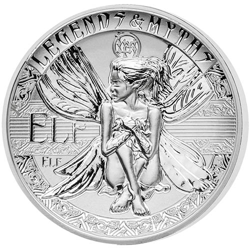 2018 2 oz Reverse Proof Solomon Islands Silver Legends and Myths Elf Coin (Box + CoA)