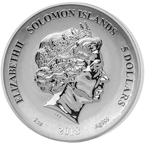 2018 2 oz Reverse Proof Solomon Islands Silver Legends and Myths Elf Coin (Box + CoA)