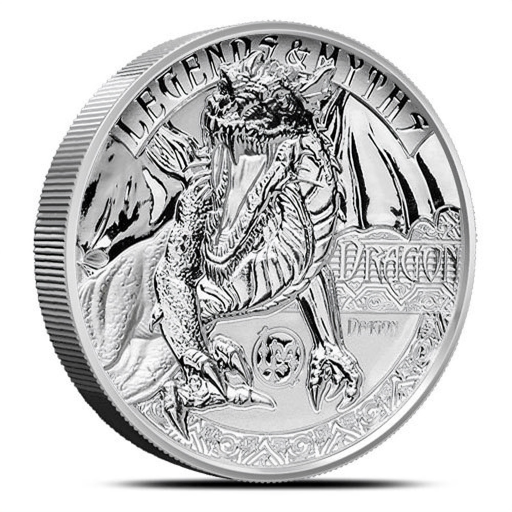 2018 2 oz Reverse Proof Solomon Islands Silver Legends and Myths Dragon Coin (Box + CoA)