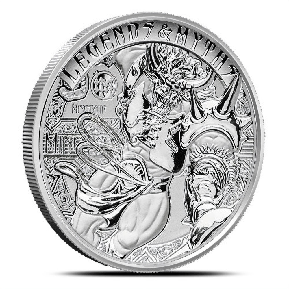 2018 2 oz Reverse Proof Solomon Islands Silver Legends and Myths Minotaur Coin (Box + CoA)