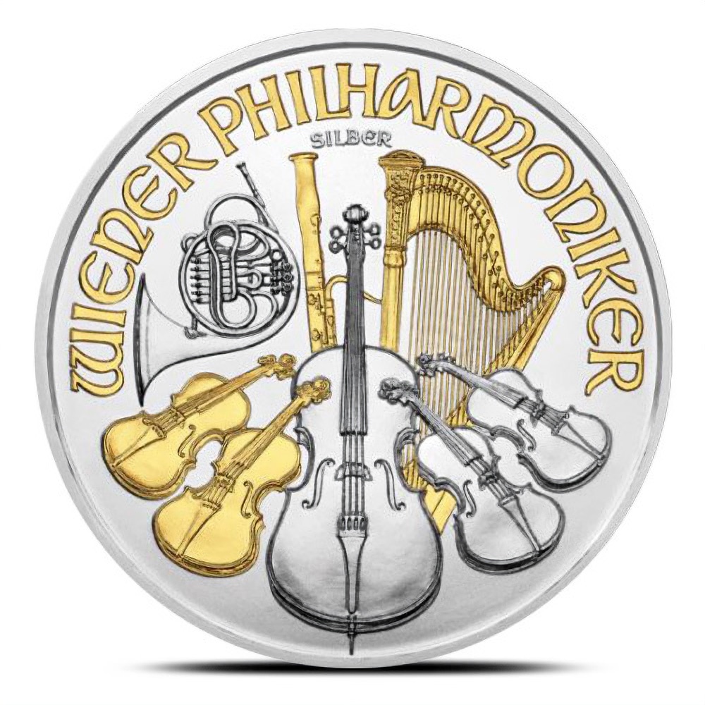 2018 1 oz Austrian Silver Philharmonic Coin (Gilded, BU)