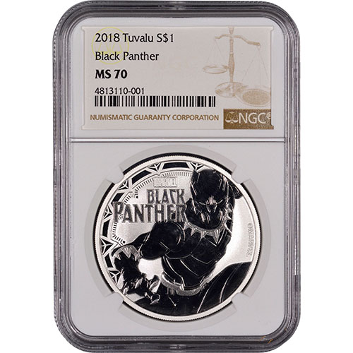 2018 1 oz Tuvalu Black Panther Marvel Series Silver Coin NGC MS70