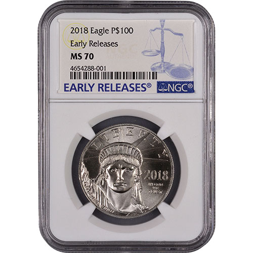 2018 1 oz American Platinum Eagle Coin NGC MS70 ER