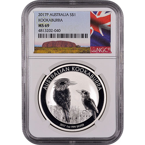 2017 1 oz Australian Silver Kookaburra Coin NGC MS69
