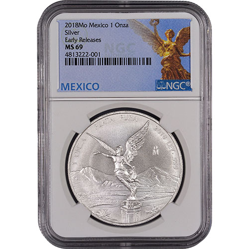 2018 1 oz Mexican Silver Libertad Coin NGC MS69 ER