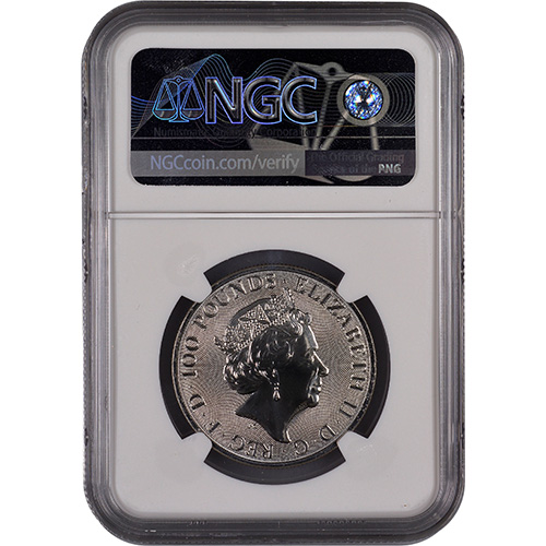 2018 1 oz British Platinum Queen's Beast Griffin Coin NGC MS69