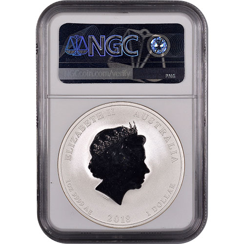 2018 1 oz Australian Silver Lunar Dog Coin NGC MS69