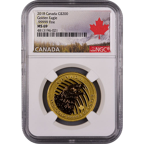 2018 1 oz Gold Canadian Golden Eagle Coin NGC MS69