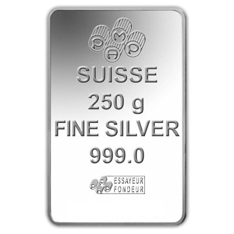 250 Gram PAMP Suisse Rosa Silver Bar (New w/ Assay)