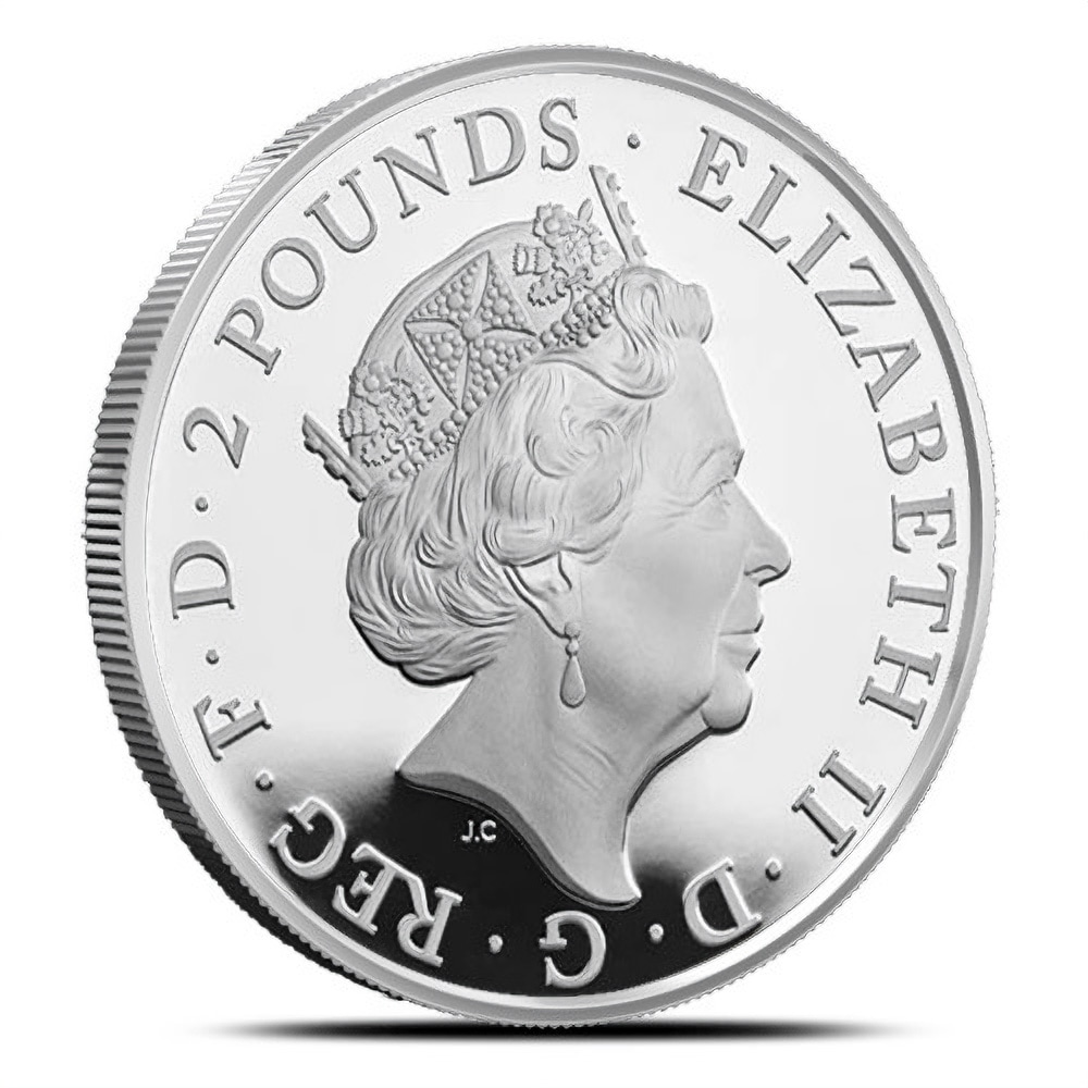 2018 1 oz Proof British Silver Queen’s Beast Black Bull Coin (Box + CoA)