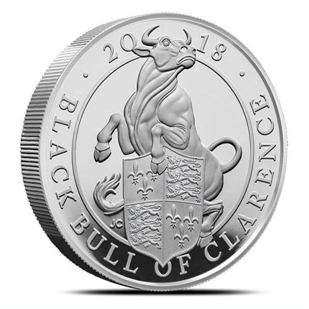 2018 5 oz Proof British Silver Queen’s Beast Black Bull Coin (Box + CoA)