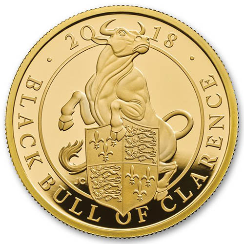2018 1 oz Proof British Gold Queen’s Beast Black Bull Coin (Box + CoA)