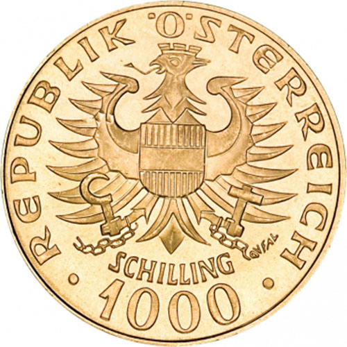 1000 Schilling Austrian Gold Coin (AU)