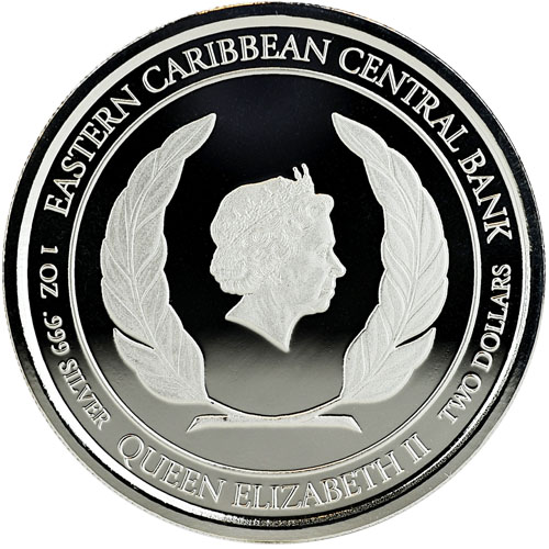 2018 1 oz Proof Colorized Antigua & Barbuda Rum Runner Silver Coin (Box + CoA)