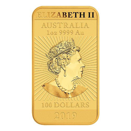 2019 1 oz Australian Rectangular Gold Dragon Coin (BU)