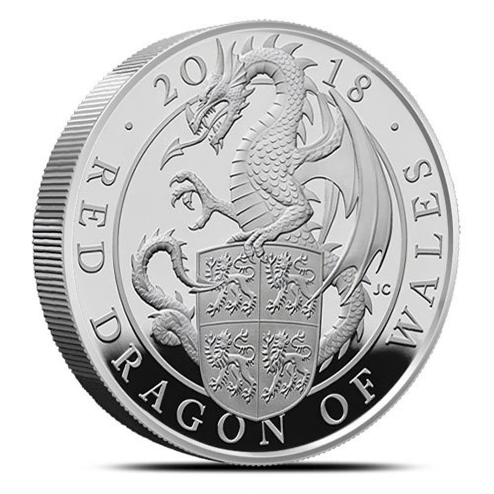2018 5 oz Proof British Silver Queen’s Beast Dragon Coin (Box + CoA)