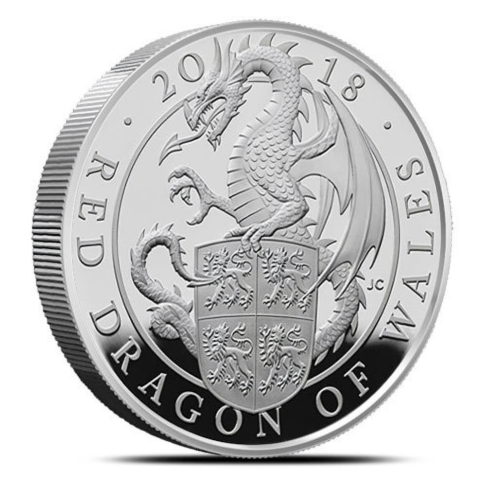 2018 10 oz Proof British Silver Queen’s Beast Dragon Coin (Box + CoA)