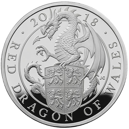 2018 10 oz Proof British Silver Queen’s Beast Dragon Coin (Box + CoA)