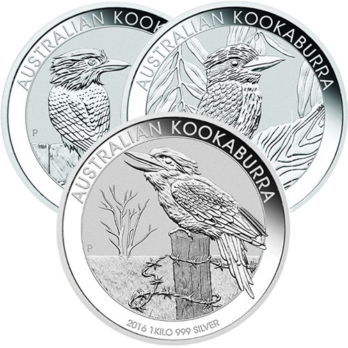 1 Kilo Australian Kookaburra Silver Coin (Random Year, Varied Condition)