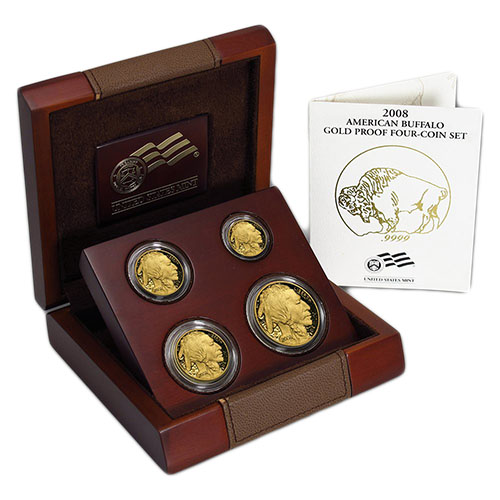 2008-W 4-Coin Gold Buffalo Proof Set (Box + COA)