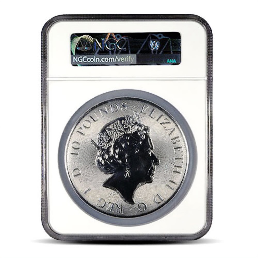 2018 10 oz British Silver Queen’s Beast Dragon Coin NGC MS69