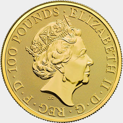 2018 1 oz Great Britain Lunar Two Dragons Gold Coin (BU)