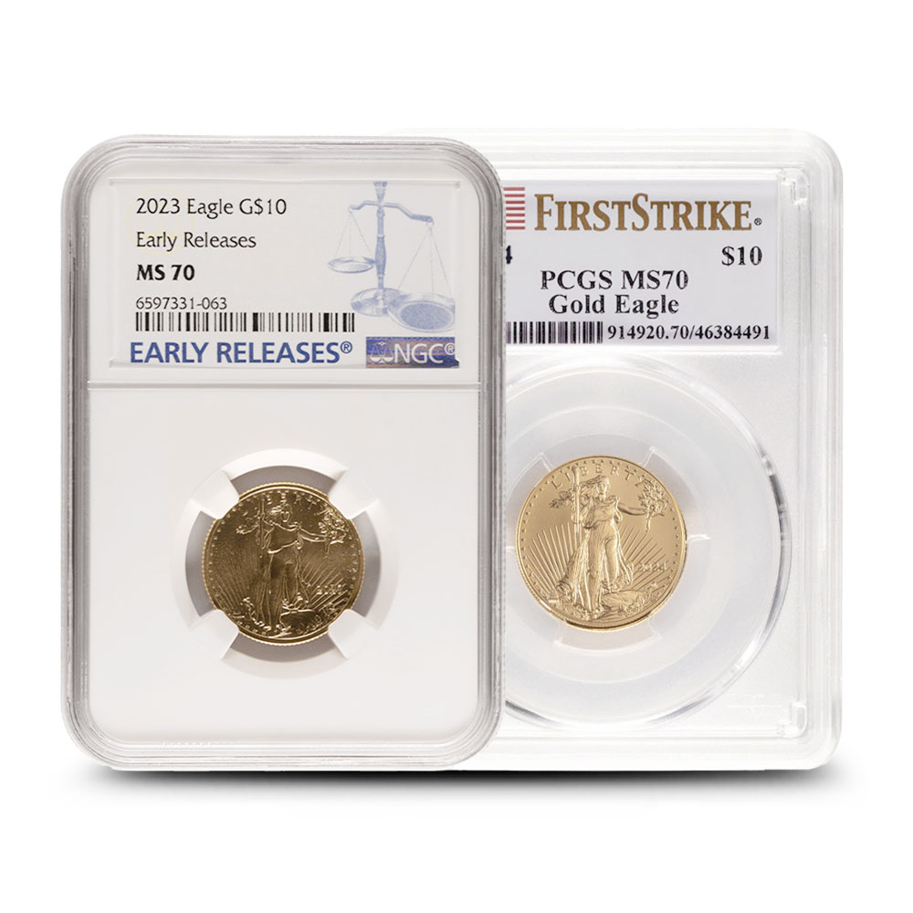 1/4 oz American Gold Eagle MS70 (Random Year, Varied Label, PCGS or NGC)