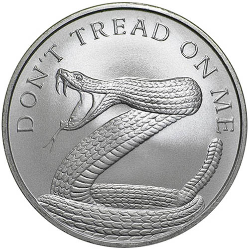 2018 1 oz Don't Tread On Me Silver Shield Round (New)