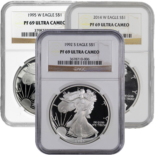 1 oz Proof American Silver Eagle PR/PF69 (Random Year, Varied Label, PCGS or NGC)