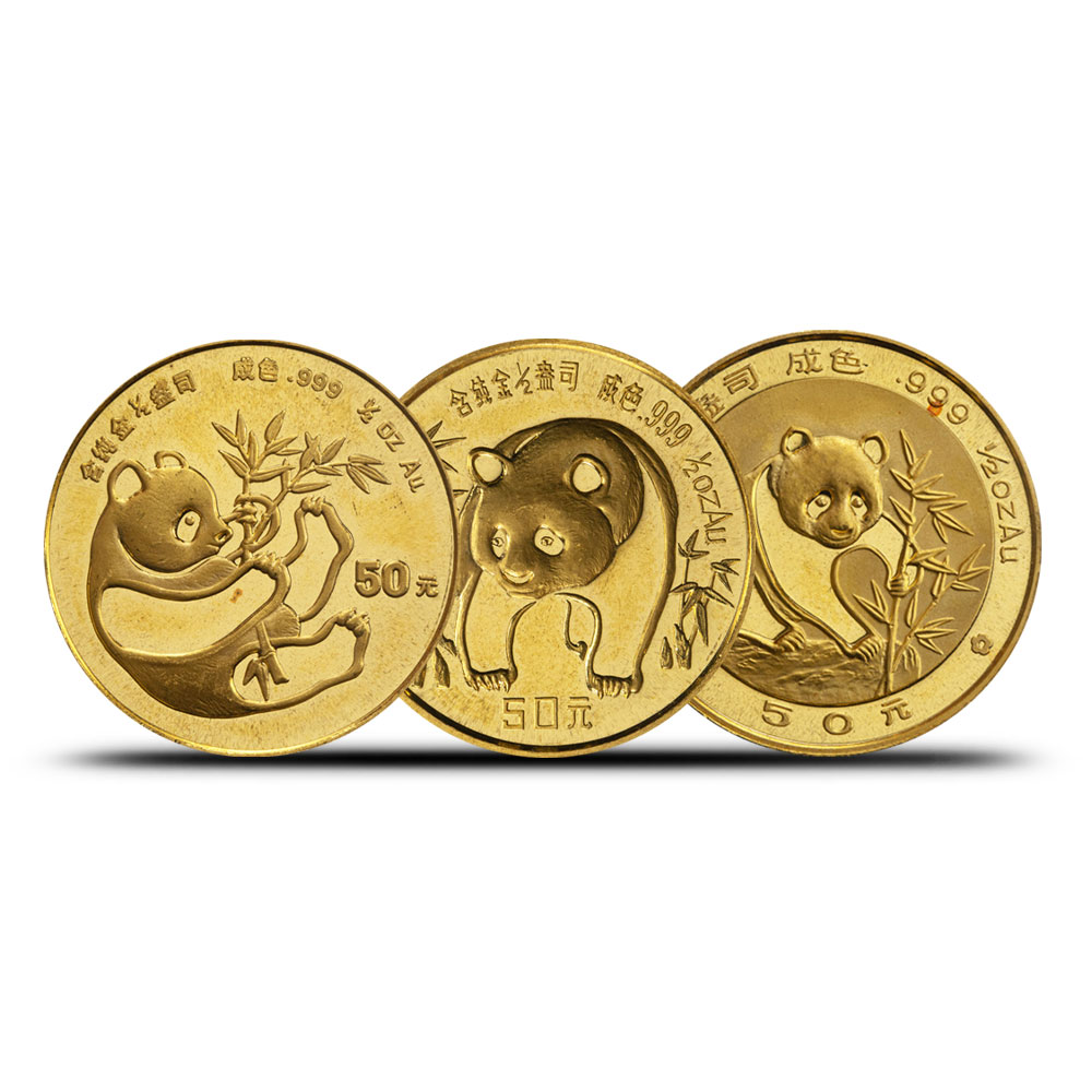 1/2 oz Chinese Gold Panda Coin (Random Year, Unsealed)