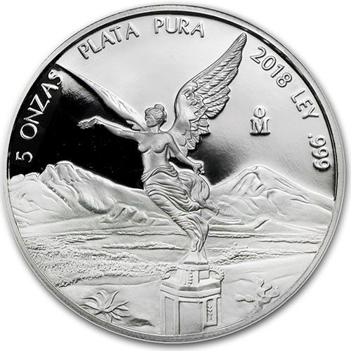 2018 5 oz Proof Mexican Silver Libertad Coin (In Capsule)