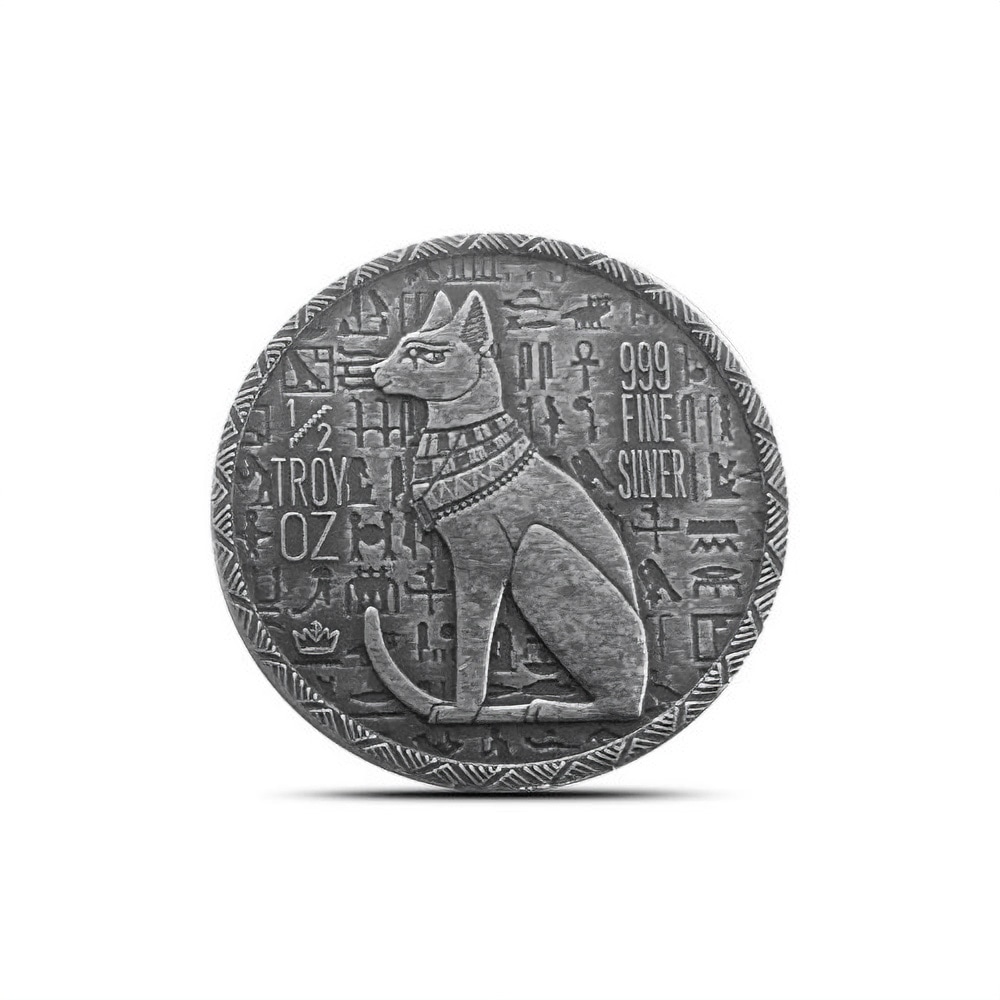 1/2 oz Monarch Egyptian Cat Goddess Bastet Silver Round (New)
