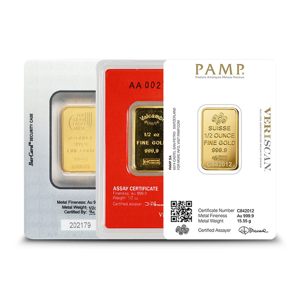 1/2 oz Gold Bar (Varied Condition, Any Mint)